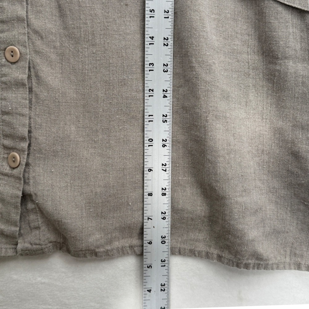 FLAX 100% Linen 2 Piece Set Cardigan and Tank Top Oatmeal Womens 1G Lagenlook - Picture 10 of 12